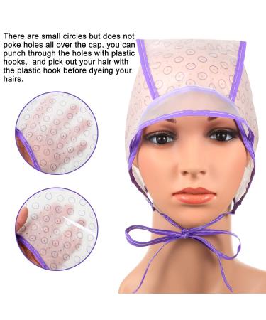 6-Piece Hair Highlighting Cap Kit with Hooks - Purple Hair Coloring Tool for Salon Use - Buy Online on GoSupps.com