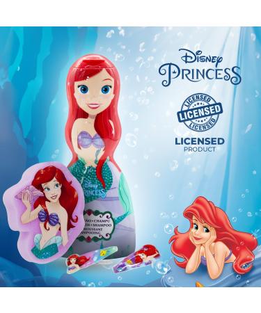 Disney Princess Ariel the Little Mermaid Kids Bath Time Gift Set for Girls - 2 in 1 Hair and Body Wash in 3D Mermaid Bottle Hair Clips and Soft Sponge - Fun Magical and Complete Bath Set for Kids - Buy Online on GoSupps.com