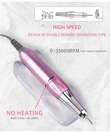 Electric Nail Drill 35000 RPM Compact Efile Electrical Professional Nail File Kit with Foot Pedal for Acrylic Gel Nails Manicure Pedicure Polishing Shape Tools Design for Home Salon Use Grey - Buy Online on GoSupps.com