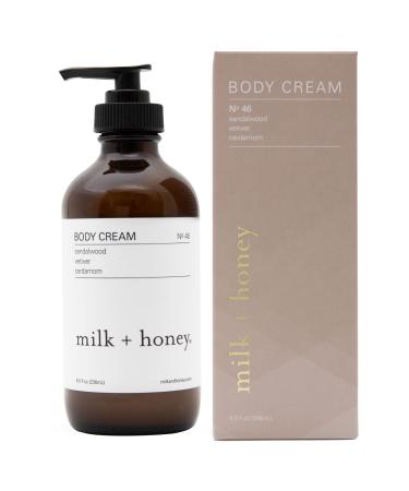 milk + honey Rich Body Cream No. 46  with Sandalwood  Vetiver  and Cardamom  Body Cream for Women and Men  Ultra-Nourishing Moisturizing Lotion  8 oz. Coconut Sandalwood
