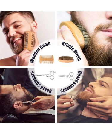 Christmas Beard Care Kit for Men | LIONMANE Beard Grooming Kit with Balm, Wash, Oil, Comb, Brush & Scissors - Best Anniversary, Birthday, Thanksgiving Gifts for Him - Buy Online on GoSupps.com