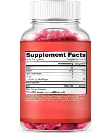Max Strength Biotin 10000mcg Gummies for Hair Growth | Vegan Supplement for Hair Skin and Nails | Chewable 100 Count for Women Men and Kids - Buy Online on GoSupps.com