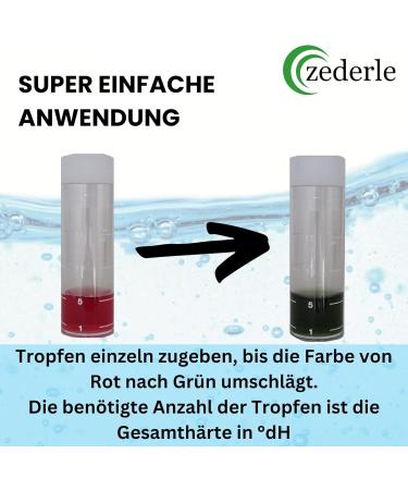 Zederle Water Hardness Test Set - 1x 30ml - 1000 Drops - 40-500 Measurements - Fast Simple Precise - Made in Germany - Buy Online on GoSupps.com