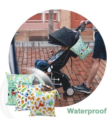HOTLIKE 3 PCS Wet Bag Set | Waterproof Reusable Nappy Bag for Cloth Diapers | Travel Organizer with 2 Zipper Pockets | Ideal for Beach, Daycare, Gym | Green - Buy Online on GoSupps.com