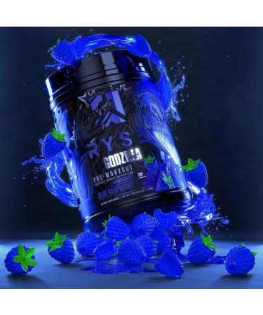 RYSE Noel Deyzel x Godzilla Pre Workout | Intense Pumps Energy & Focus | Citrulline & Beta Alanine | 400mg Total Caffeine | 40 Servings (Blue Raspberry) - Buy Online on GoSupps.com