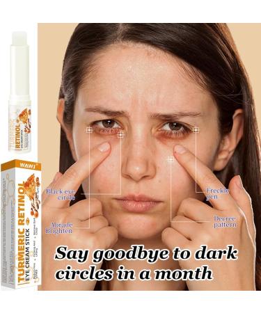 WAWJ Turmeric & Retinol Eye Cream Stick Eye Bag Stick Under Eye Balm Stick Use for Moisturizing & Brightening Melanin Eye Cream - Buy Online on GoSupps.com