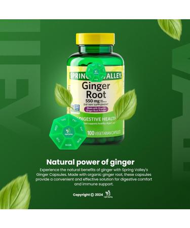 Ginger Root 550 mg 100 Vegetarian Capsules with Bundle Exclusive Vitamins & Minerals - A to Z - Better Ligth&Spring Guide - Buy Online on GoSupps.com