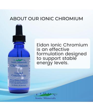 Eidon Ionic Minerals Liquid Chromium Concentrate - Ionic Chromium Supplement Drops Supports Stable Energy Levels All-Natural No Sugar Added No Preservatives or Additives - 2 oz Chromium 2 Fl Oz (Pack of 1) - Buy Online on GoSupps.com