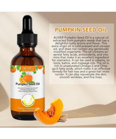Organic Cold-Pressed Pumpkin Seed Oil for Hair Growth & Moisture | Nourish Hair Eyelashes Eyebrows & Skin - Buy Online on GoSupps.com
