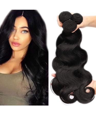 Sego 16 "+18" +20 "3 Bundle 10a Afro Brazilian Virgin Human Hair Bundles Weaven Body Wave 100% unprocessed Brazilian real hair natural black-1