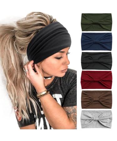 Headbands for Women's Hair UK Head Scarfs Wide Soft Ladies Headband Boho Fashion Bandanas Knot Adult Hairbands Elastic Sport Running Yoga Head Wraps (BETTER)