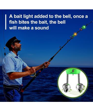 120 Pcs LED Night Fishing Rod Bait Alarm and Indicator Set - Dual Ring Bite Alarm, Glow Fishing Light, Portable Accessories - Green and Red Light - Buy Online on GoSupps.com