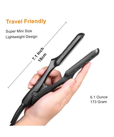 LOVANI Mini Portable Flat Iron - Tourmaline Ceramic, Dual Voltage Travel Hair Straightener with LED Indicator - Buy Online on GoSupps.com