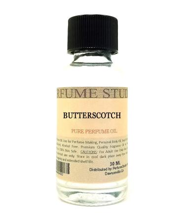 Pure Perfume Oil for Perfume Making Personal Body Oil Soap Candle Making & Incense Splash-On Clear Glass Bottle. Premium Quality Undiluted & Alcohol Free (1oz Butterscotch)