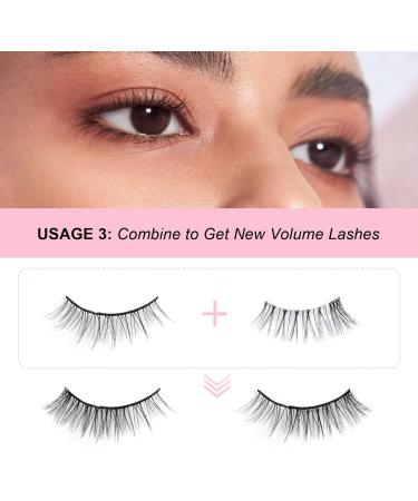 10 Pairs Glowingwin Short Wispy Cat Eye Half Lashes - Natural False Eyelashes with Clear Band - Handmade Reusable Soft Mink Lashes - Corner Lashes 3/4 Length - Fluffy & Transparent Fake Lashes - Style 08 - Buy Online on GoSupps.com