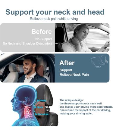 Rokehr Car Seat Neck Pillow - Adjustable Memory Foam Headrest for Comfortable Driving - Brown - Buy Online on GoSupps.com