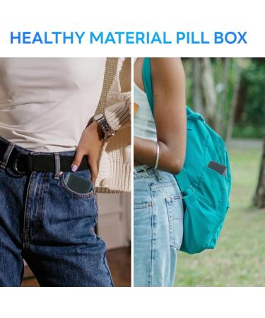 Portable Small Pill Box | Travel 7 Compartment Daily Pill Organizer for Medicines Vitamins & Fish Oil Blue - Buy Online on GoSupps.com