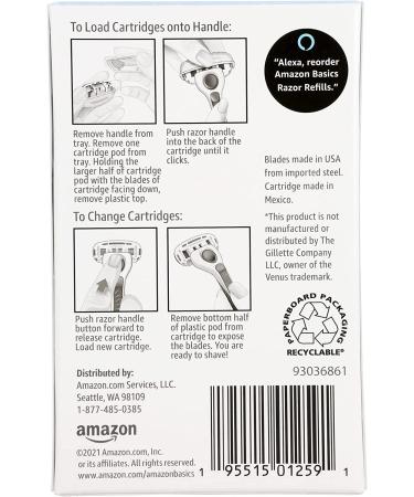 Amazon Basics 5-Blade Razor Refills for Women - 6 Pack - Fits Amazon Basics Handles - Formerly Solimo - Buy Online on GoSupps.com