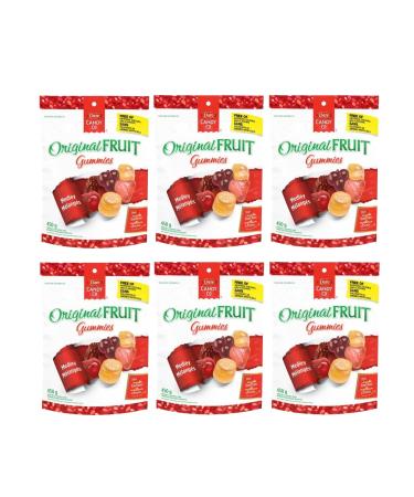 Dare Candy Co Original Fruit Gummies Medley - Original Gummie Formula with Delicious Fruity Taste in Cherry Orange Blueberry Lemon Raspberry Strawberry Flavours 450g (Case of 6)