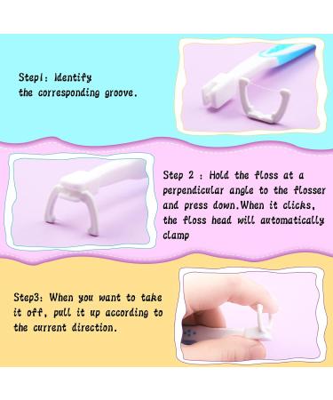 Cunhill 3-Piece Tooth Floss Handle Set - 300 Unflavored Refill Heads Colorful Interdental Flossers for Effective Teeth Cleaning - Eco-Friendly & Reusable - Buy Online on GoSupps.com