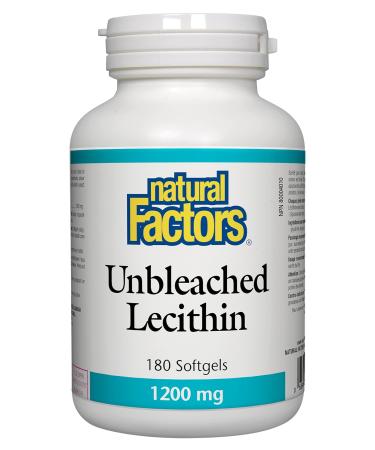 Natural Factors Unbleached Lecithin 1200 mg 180 Softgels
