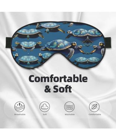 Many Sea Turtle Blue Print Unisex Sleep Mask | Double-Sided Eye Mask for Sound Sleep & Skin Care | International Shipping Available - Buy Online on GoSupps.com