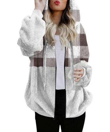 Buy Hanxiulin Oversized Plush Jacket for Women - Warm Lined Winter Coat Reversible Casual Fashion Hoodie - Buy Online on GoSupps.com