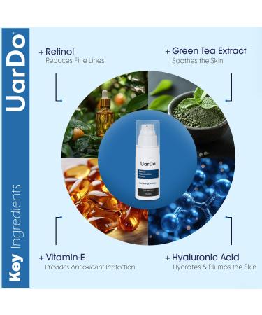 Uardo Retinol Rejuvenation Serum 1 Fl Oz - Anti-Aging Hyaluronic Acid Moisturizer for Face & Neck | Smooth Lines & Wrinkles for Men & Women - Buy Online on GoSupps.com