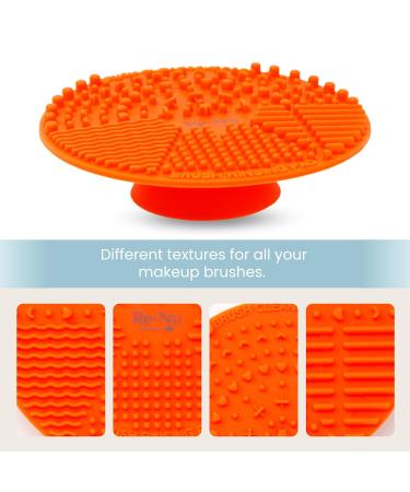 RE-NU Makeup Brush Cleaning Pad - Silicone Cosmetic Cleaning Mat | Suction Cup Design | Effortlessly Remove Dirt Oil & Residue (Orange) - International Shipping Available - Buy Online on GoSupps.com
