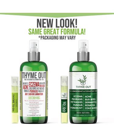 Thyme Out Natural Skin Treatment for Eczema, Psoriasis, Acne, Dermatitis, Rosacea - Anti-Itch Spray for Kids & Adults - Pet Rashes and Bug Bites Relief - Soothes Cold Sores and Fungus - Poison Ivy Solution - Buy Online on GoSupps.com
