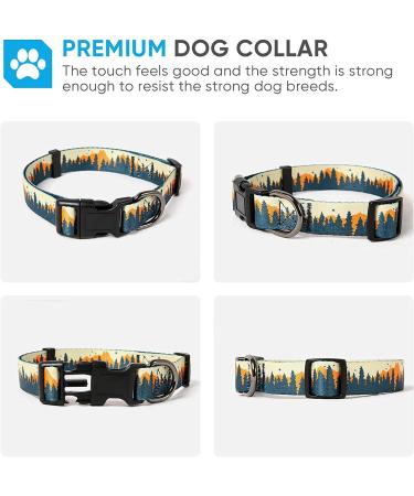 Timos Adjustable Dog Collar for Small, Medium, Large Dogs - Soft Puppy Collar with Metal Buckle - Sunset Valley | Pack of 1 - Buy Online on GoSupps.com
