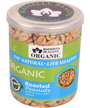 Blessfull Healing Organic Natural Vegan Onion & Sour Cream Roasted Peanuts Crunchy Healthy Snacks 250 Gram - Buy Online on GoSupps.com