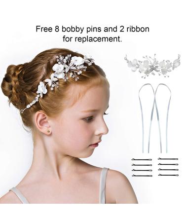 Princess Wedding Flower Crown Set with Crystal Hair Pieces for Girls - Perfect for Wedding, Communion, and Flower Girls - Buy Online on GoSupps.com