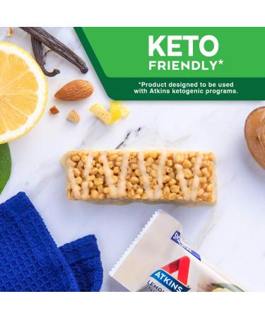 Atkins Lemon Bar with Real Almond Butter - 30 Count | Keto-Friendly & Gluten-Free Snack - Buy Online on GoSupps.com