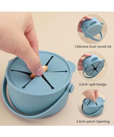 Orzbow Silicone Snack Pots for Toddlers - No-Spill Cups with Lid & Handle - Dishwasher Safe BPA-Free - Blue 1 Pc - Buy Online on GoSupps.com