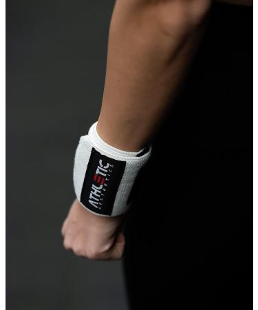 Buy Athletics Aesthetics Wrist Bandages - 45cm Fitness Wrist Wraps for Strength Training Bodybuilding & CrossFit - White Wrist Support - Buy Online on GoSupps.com