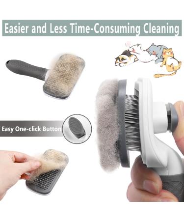 Pet Grooming Brush for Dogs and Cats | Shedding and Tangled Hair Removal Tool with Cleaning Button and Massage Feature | Long and Short Hair | Grey Color - Buy Online on GoSupps.com