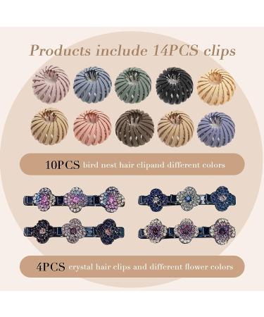 14 Pcs Matte Bird Nest Hair Clips Ponytail Holder Set for Women - Fashionable Hair Accessories - Buy Online on GoSupps.com