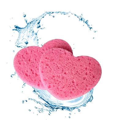 Spa Compressed Cosmetic Facial Sponges Heart Shaped Estheticians Wood Pulp