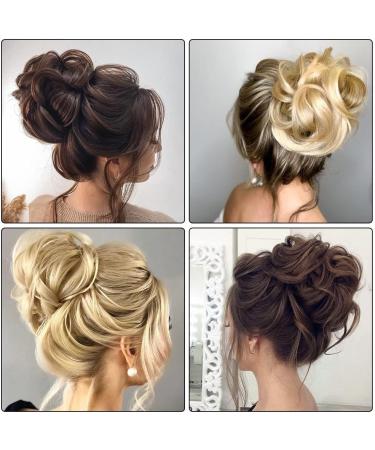 Dark Golden Yellow Messy Bun Hair Piece | Curly Wavy Extensions for Women - Buy Online on GoSupps.com