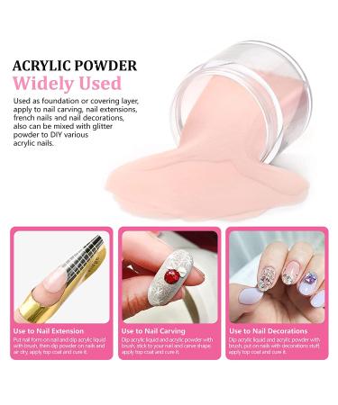 Molisaka Nude Acrylic Powder for Professional Nail Extensions - Long Lasting French Nail Art Supplies Set (1.58oz) - Buy Online on GoSupps.com