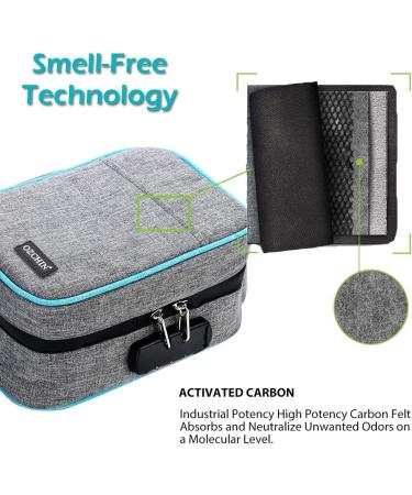 Large Smell Proof Bag with Combination Lock and Activated Charcoal - Odor Proof Stash Box for Travel Storage - Ideal Christmas Gift - Buy Online on GoSupps.com