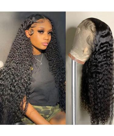 Yuzhou Grace Deep Wave Lace Front Wigs Human Hair 13x4 Lace Frontal Curly Wigs for Black Women Wet and Wavy 180% Density HD Lace Front Wigs Human Hair Pre Plucked with Baby Hair Natural Hairline(20inch  13x4 deep wave wi...