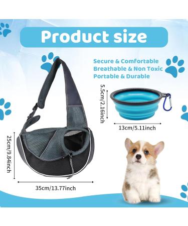 Pet Carrier Sling with Silicone Water Bowl Hands-free Shoulder Small Pet Tote Bag for Cat Puppy Animals Under 3kg Breathable Mesh Crossbody Bag Adjustable Shoulder Strap for Walking Travel Outdoor - Buy Online on GoSupps.com