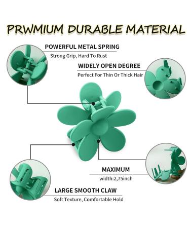 YosaiHom Flower Hair Claw Clips - 6PCS Big Jaw Clips for Women - Strong Hold Non Slip Hair Barrettes - 6 Colors Hair Accessories - Buy Online on GoSupps.com