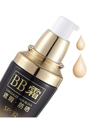 Sunscreen BB Cream with SPF32 Tinted Moisturizers Luquid Foundation Medium Color High Coverage Face Tone for All Skin Types Anti-Aging Makeup CC (02 Natural beige)