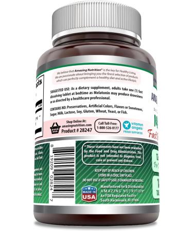 Amazing Formulas Melatonin Fast Dissolving 12 Mg per Serving 180 Tablets Supplement | Strawberry Flavor | Non-GMO | Gluten-Free | Made in USA - Buy Online on GoSupps.com
