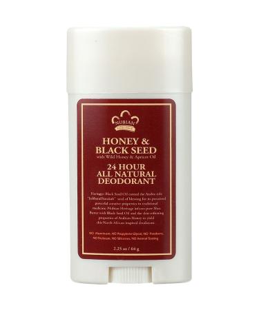 Nubian Heritage Deodorant - All Natural - 24 Hour - Honey and Black Seed - 2.25 oz (Pack of 2)