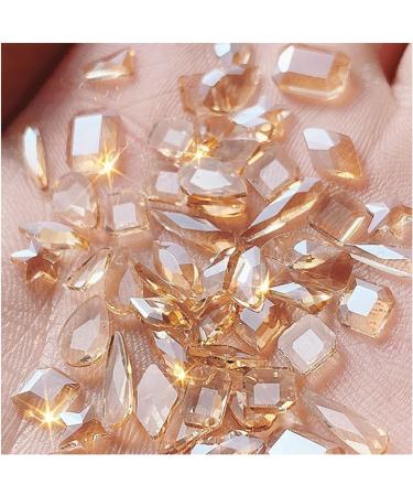 FEIlei 50Pcs Mixed Glass Crystal Hybrid Diamond Rhinestones Nail Art Decorations Drop Rhombus Flatback Stones 3D Gems - Buy Online on GoSupps.com