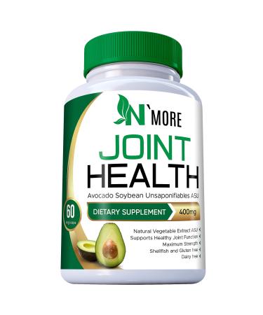 N'More Avocado Soybean Unsaponifiables Joint Health Supplement 400 mg, Non-GMO, Dairy, Gluten & Shellfish Free, 60 Day Supply, One Capsule Per Day